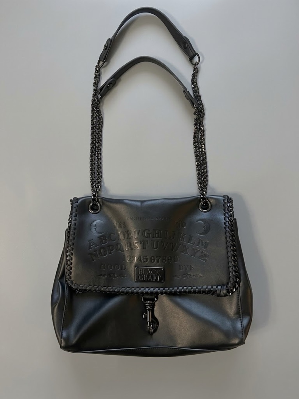 BlackCraft Cult Embossed Spirit Board Flap Shoulder Bag